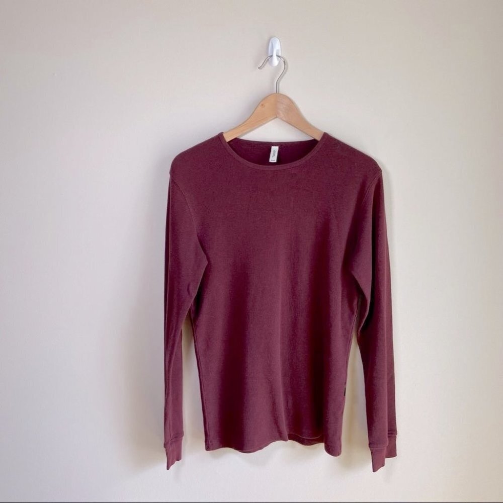 Frank and Oak Waffle Knit Burgundy Long Sleeve Medium